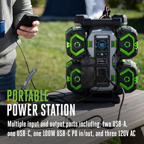 Image of EGO POWER+ Portable Power Station, 1400W, Battery Powered, Inverter Generator for Home and Outdoor, Includes (2) 56V 6.0Ah Batteries and Charger - PST1405-2