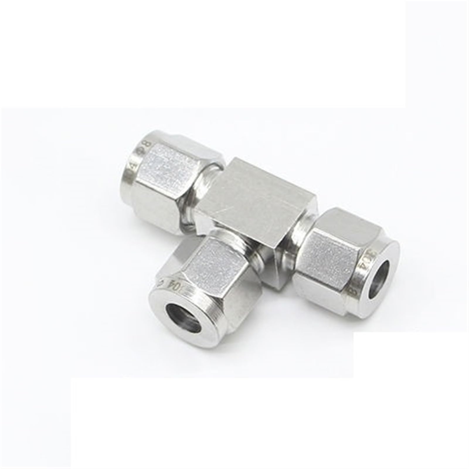 3 Way Hose Connectors Stainless Steel 3 Way Double Ferrule Tee Tube Fitting Connector Pipe Fittings Plumbing(3-8in (9.53mm))