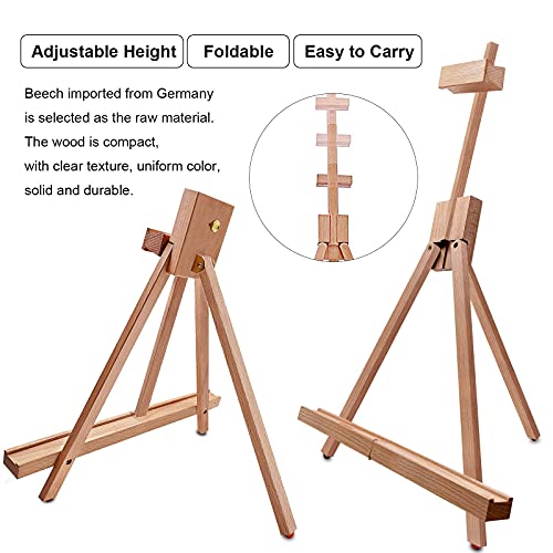 Miratuso Painting Easel, Folding Wooden Tabletop Easel Stand Holds Highest To 21" Canvas, Portable Desktop Easel Suitable For Artists, Beginners, Students #TOP2