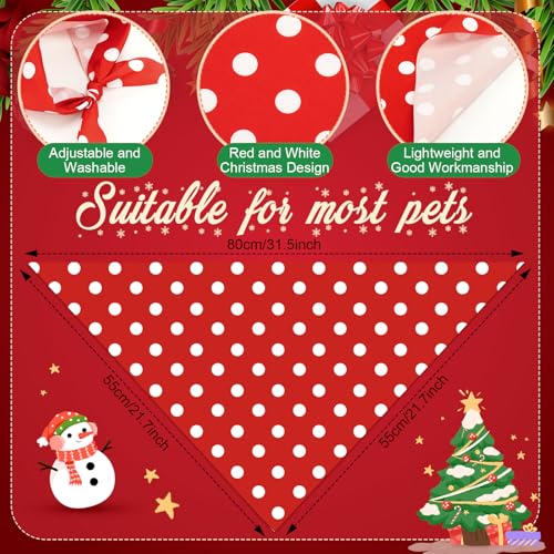 Image of Abbylike 50 Pcs Valentines Day Dog Bandanas Bulk Red and White Polka Dots Stripes Bandanas for Dogs Triangle Kerchief Bibs Scarf for Pet Romantic Costume Photo Props Accessories(31.5 x 21.7 x 21.)