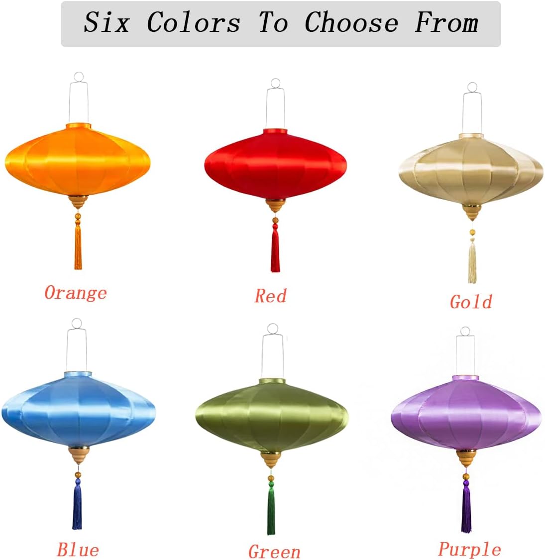 2 Pack Chinese Lanterns Large 16-inch Diameter Silk Lantern Hanging Lantern Lights Lamps Outdoor Patio Ceiling Decor Floral Lamp (Red)