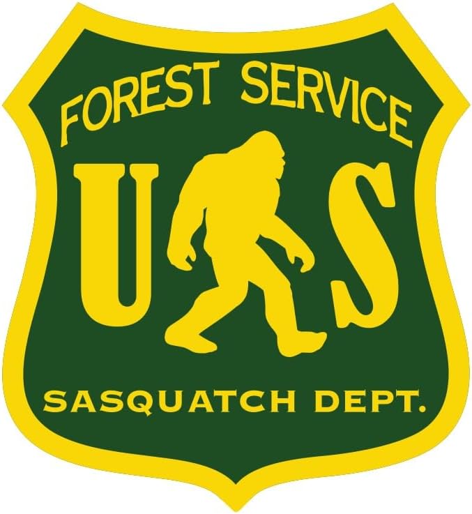 AK US Forest Service Sasquatch Dept..Forestry Hiking Camp Big Foot Stickers Vinyl Decal car | Van | Trucks | Motorcycle | Bumper | Window Any Smooth Surface Size: 5"