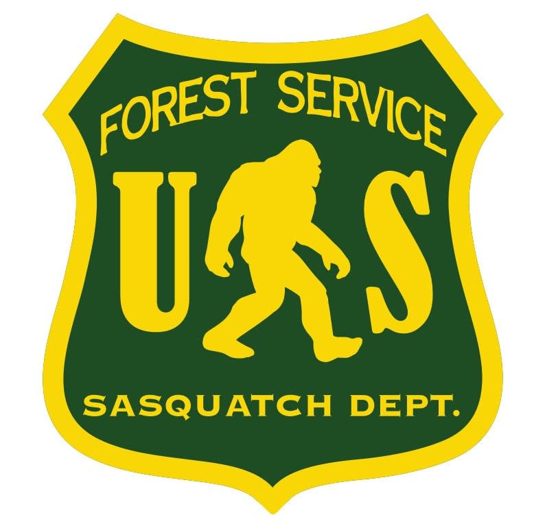 AK Traders Inc US Forest Service Sasquatch Dept..Forestry Hiking Camp Big Foot Stickers Vinyl Decal car | Van | Trucks | Motorcycle | Bumper | Window Any Smooth Surface Size: 5"