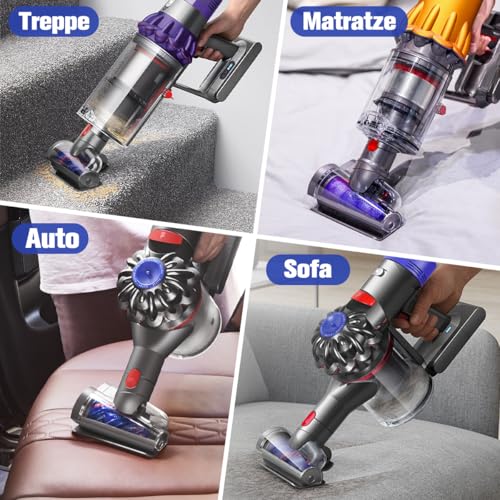 MOPEI Haardüse Mini Elektrobürste Kompatibel mit Dyson V15 V11 V10 V8 V7 zur Reinigung von Haustierbetten, Autositzen und Treppen