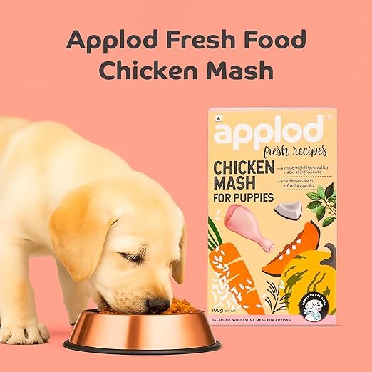 Image of Chicken Mash Fresh Dog Food for Puppies | Soft Easy-to-Digest High-Protein Chicken Meal | Supports Growth, Immunity & Healthy Development | 300g x 3