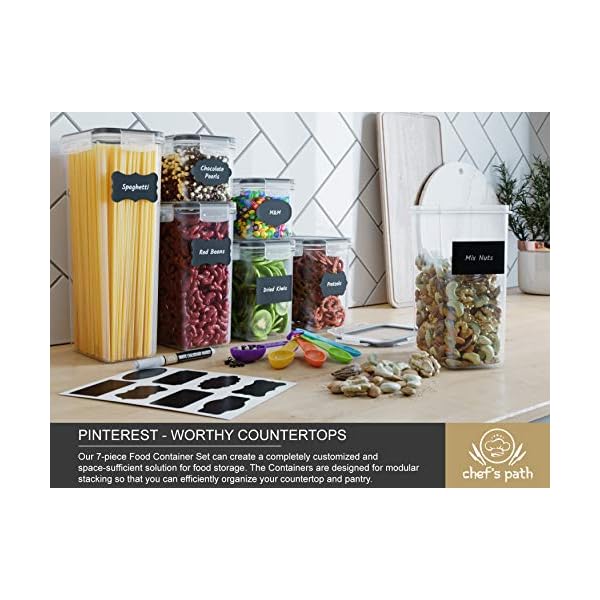Airtight-Food-Storage-Containers-Set-14-Piece-Kitchen-Pantry-Organization-and-Storage-BPA-Free-Plastic-Canisters-with-Durable-Lids-Ideal-for-Cereal-Flour-Sugar-Includes-Labels-Marker-Spoon-Set-14 Airtight Food Storage Containers with Lids 14 PC - Plastic Kitchen Storage Containers for Pantry Organization and Storage - Cereal, Rice, Pasta, Flour and Sugar Containers
