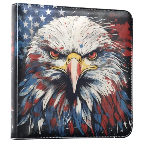 Álbum de fotos grande JIPONI Eagle con estrella patriótica, álbumes DIY de cuero para fotos de 4x6, 5x7 y 6x8 pulgadas, libro de recuerdos autoadhesivo para bodas, bebés y familia miniatura 1