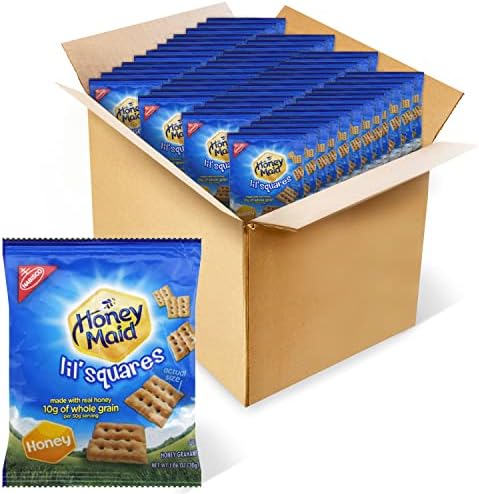 Honey Maid Lil' Squares Honey Graham Crackers, Bulk Lunch Snacks, 72 - 1.06 oz Snack Packs