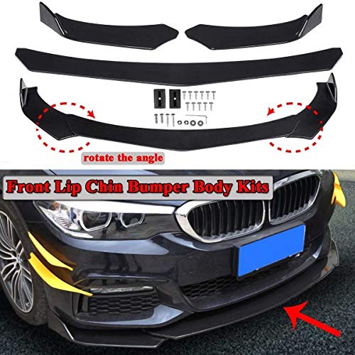 Autotrends New Car Universal Black Front Bumper Spoiler Lip Chin Up Body Kit Splitter Suitable for All Cars (Modern Design with Black Color)