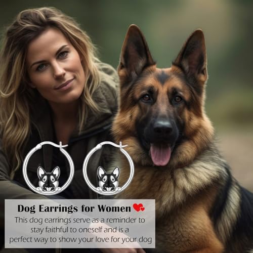 Boucles d'oreilles mignonnes de chien en argent pour Noël - 4