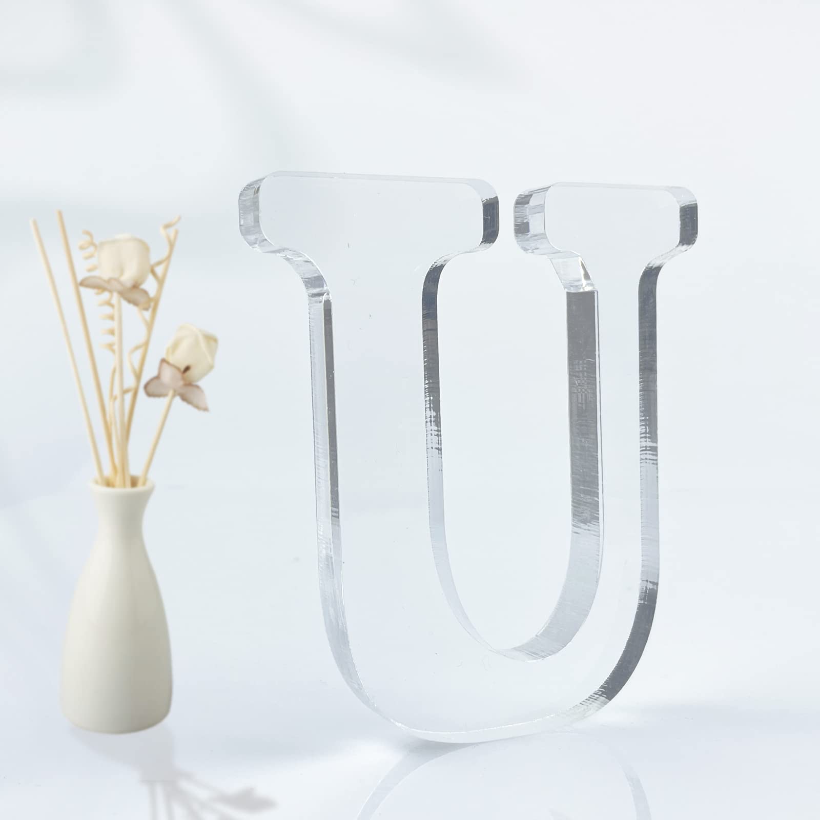 WOODOUNAI 4 Inch Designable Acrylic Letters Unfinished Acrylic Letter for Wall Decor Decorative Standing Letters Slices Sign Board Decoration for