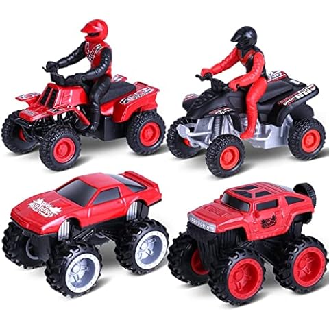 alobeby RC Cars 4 Pack Toys Pull Back Vehicles: Pre-Kindergarten Toys - Educational Toy Cars for Kids - Gift Cars Playset for Boys Girls Toddler Kids & Indoor Outdoor Party Cover