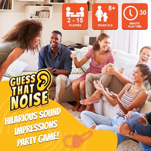 Worgan Games Funny Sound Impressions Party Game - Guess That Noise ﻿| Fun for Family & Friends | 2-15 Players, Ages 8+ | Perfect for Kids, Teens, Adults