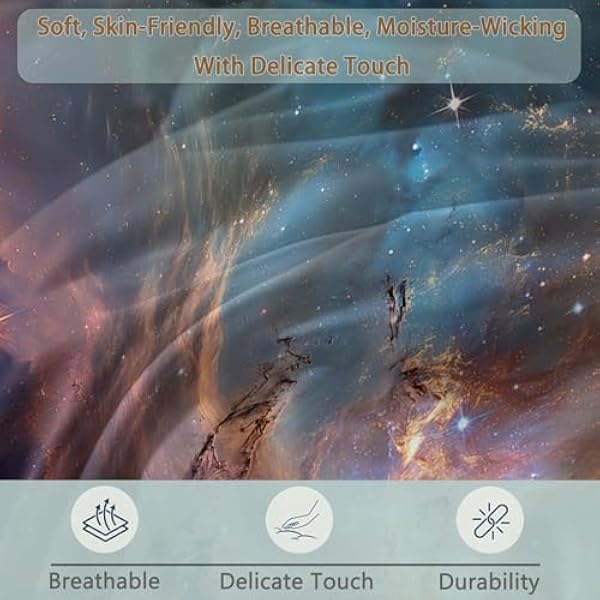Комплект постельного белья Queen без пододеяльника 7 5 Tog Fantasy Space Starry Sky 230 x 220 см дышащий ультрамягкий двусторонний комплект постельного белья с изображением туманности легкие точки на любой сезон