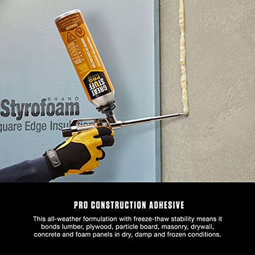 Image of Great Stuff PRO Construction Adhesive | Gun-Applied Polyurethane Adhesive, 26.5 oz. - (12 Pack)
