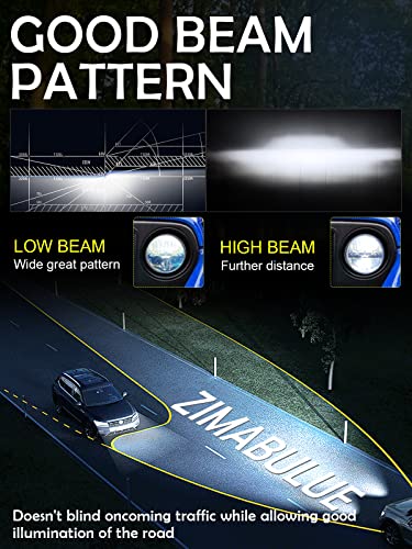 Zimablue ZWJ0S4 7 Inch Led Headlight 2Pcs Cool White High Low Beam Plug And Play 7 Inch Round Headlights H6024 Led Headlight Dot Approved Compatible thumb #3