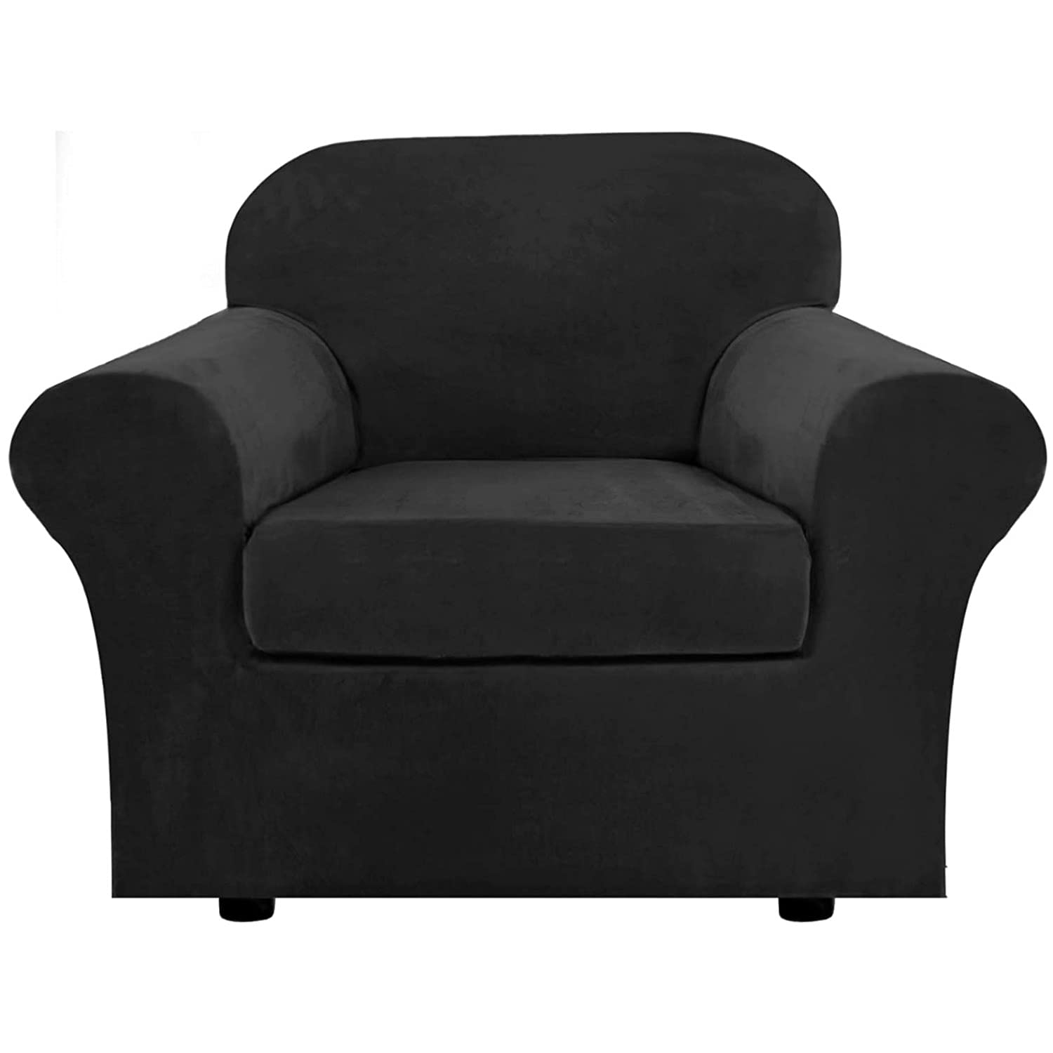 SDYdsgE sofa cover， Luxurious Velvet Armchair Slipcovers 2 Piece Stretch Sofa Cover for 1 seater