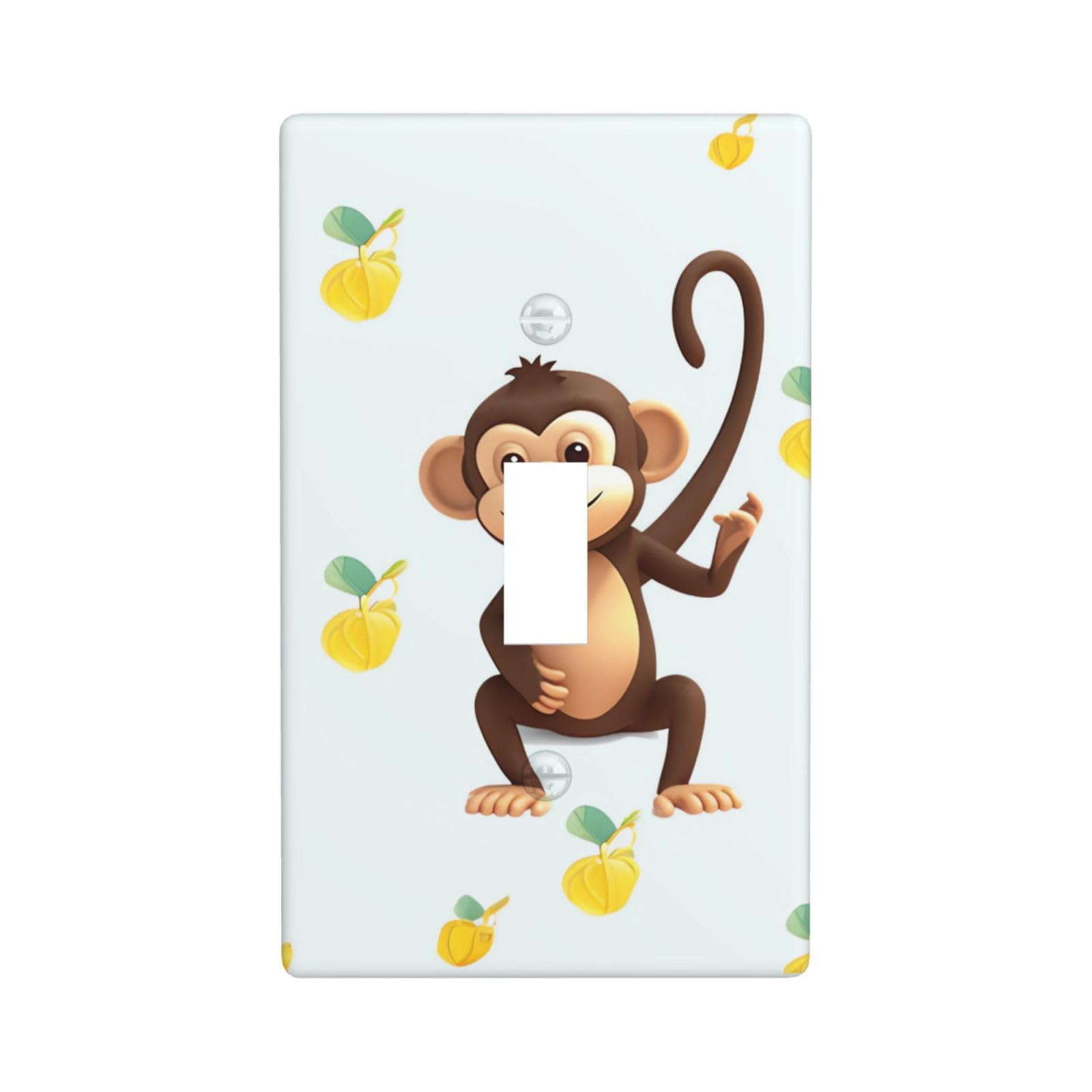 Nonhai Monkey And Banana Decorator Wall Plate Cover Single Toggle Light Switch Cover Wallplates Blank Electrical Rocker Switch Plate Covers For Electrical Outlets Decorative 1 Gang 4.5" X 2.76"