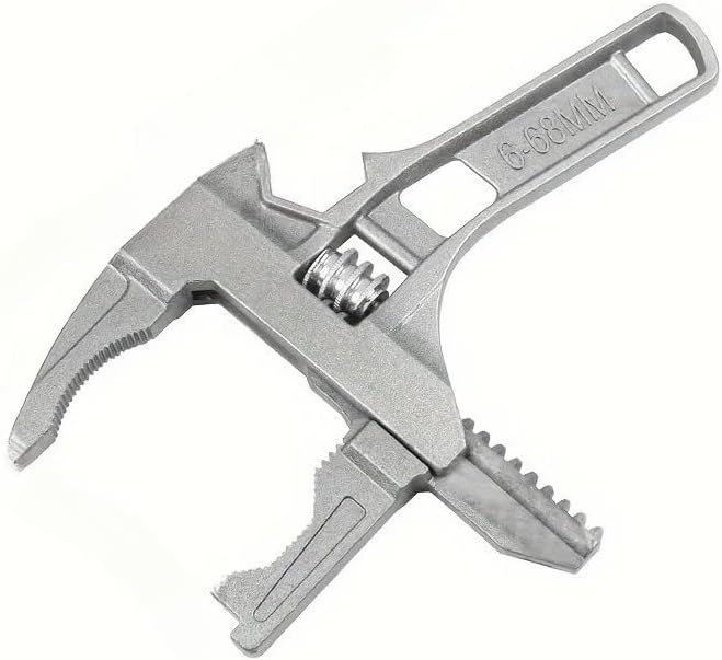 1Pc Large Opening Spanner Multifunctional Adjustable Wrench for Kitchen Bathroom Manual Operation Ergonomic Design (1pc black)