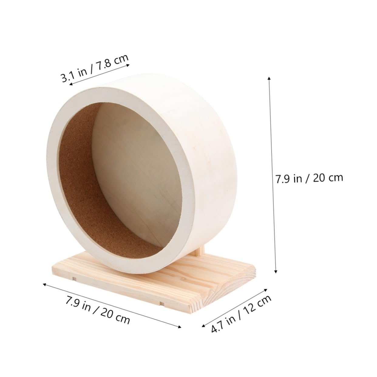 Rueda de Ejercicio de Madera Beige para Hámster y Pequeños Animales | Entrenamiento de Uñas y Dedos, Disco Antideslizante, Uso Hámsteres y Otros Roedores