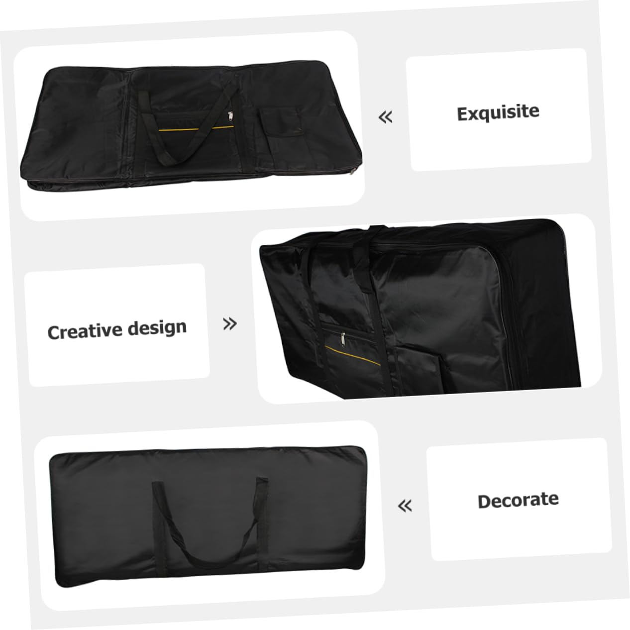 61 Tasti Borsa per Tastiera Elettronica Oxford Nera | Trasporto Comodo e Leggero, Uso a Mano o Sulle Spalle, Stile Moderno, Formato per 61 Tasti