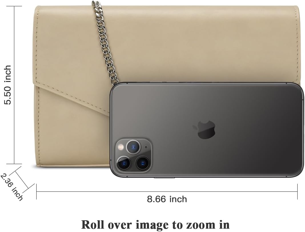 GM LIKKIE Clutch Purse for Women, Evening Envelope Clutch Bag, Crossbody Foldover PU Leather Shoulder Handbag - Image 3