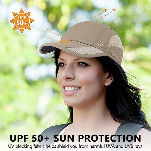 Gadiemkensd Cooling Running Hat Quick Dry Summer Baseball Cap Upf50+ Sports Sun Caps Breathable Mesh Trucker Dad Hats Unstructured For Golf Tennis Hiking Gym Travel Camping Khaki M thumb #1
