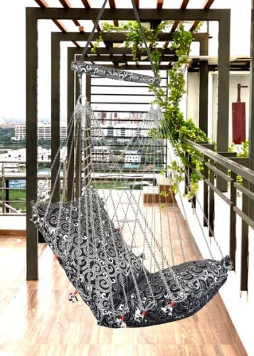Kkriya Home Decor Cotton Hanging Swing | Swing for Adult | Balcony |Indoor |Outdoor with Weight Capacity 150kg. Made in India 4