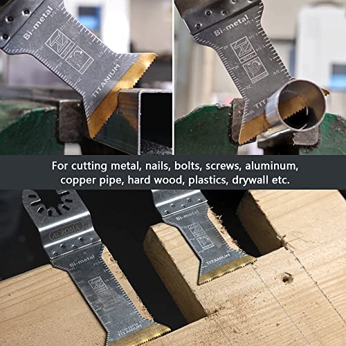 Acroma 5-Piece Universal Oscillating Multitool Blade Set, Titanium-Enhanced M42 Hss Bi-Metal, Including 2" And 2-2/3" Extra-Long Blades, Ideal For Plunge/Flush Cut On Multi-Materials. Bm50005 #TOP4