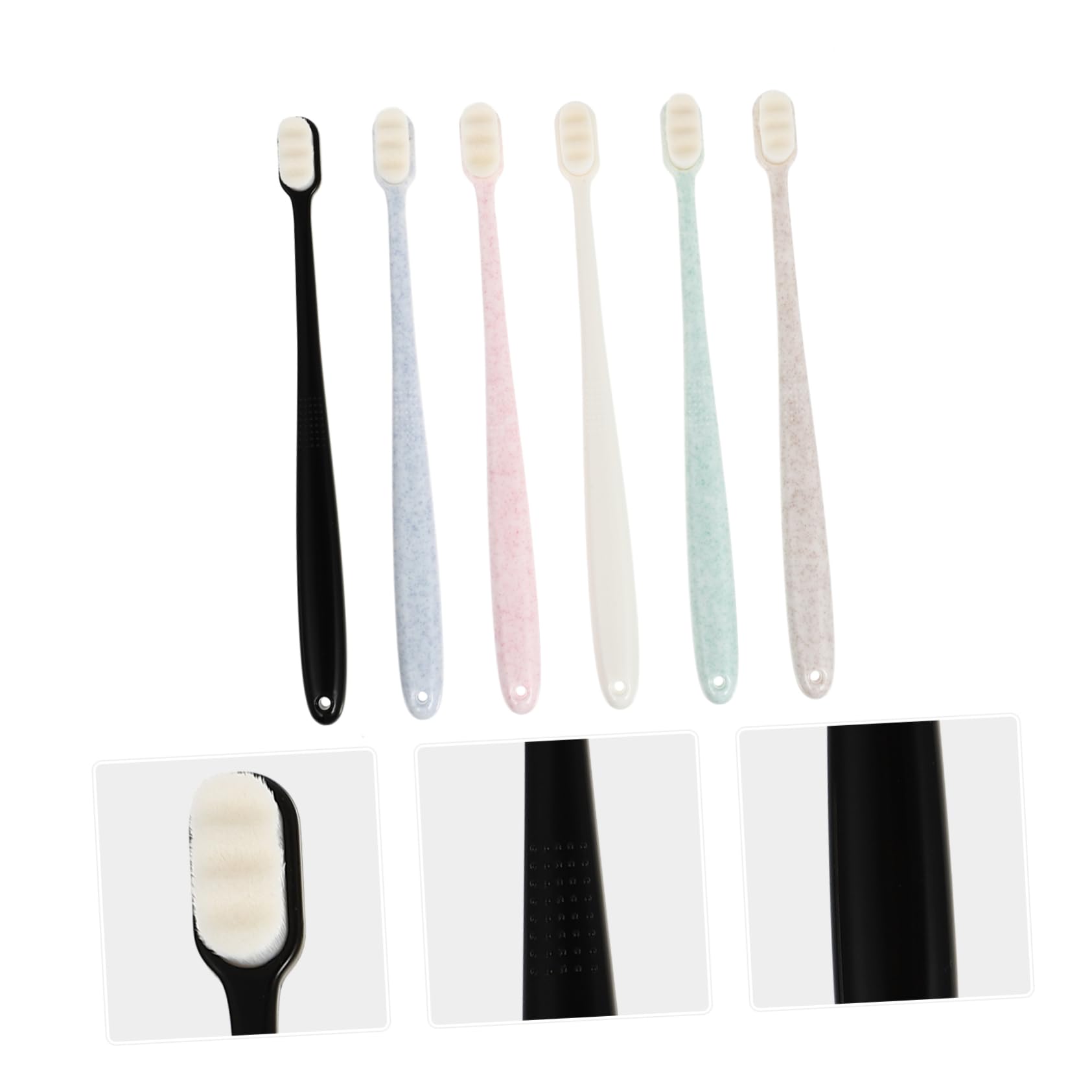 3 Set Spazzolino Morbido Spazzolino Da Denti A Setole Morbida Spazzolini Sfusi Dente Spazzolini Morbidi Per Adulti Spazzolino Da Denti in Silicone Pulizia Dei Denti Pbt 6 Pezzi*3