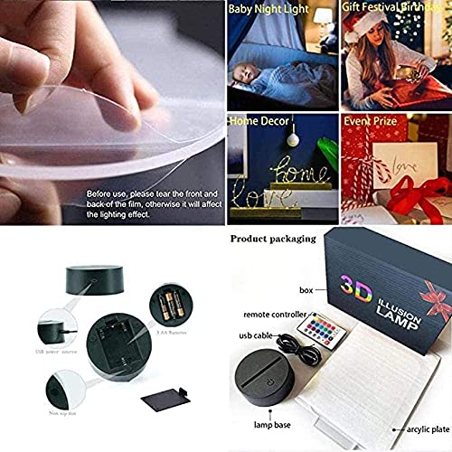 KJsdaADSA 3D Anime Lampada Night Light Led Toilet