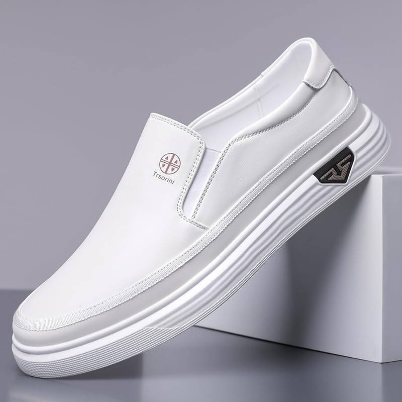 Image of Trsorini Mens Casual Shoes Soft Comfortable Flat Lightweight Moccasin Classic Breathable Leather Men's Shoes