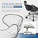 Lessmore Black Swivel & Adjustable Pedicure Stool - Ergonomic Nail tech Chair for Salon Professionals, Comfortable Pedicure Chair with Smooth Rotation
