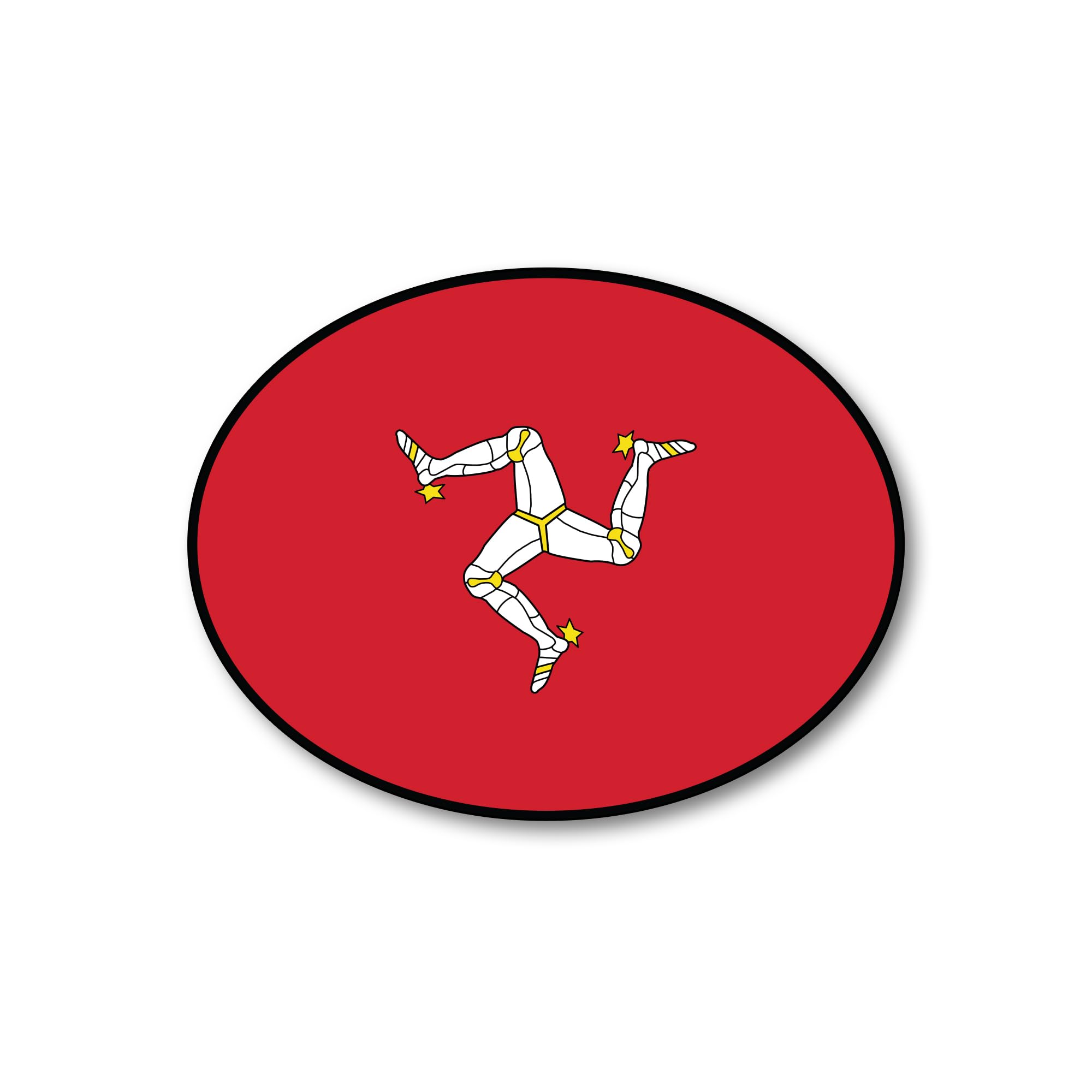 Isle of Man Triskelion Flag Decal – Premium National Flag Car Sticker – Waterproof Vinyl, Fade-Resistant, Bubble-Free Application – Vehicle, Laptop & Travel Use – Made in UK (GBM)