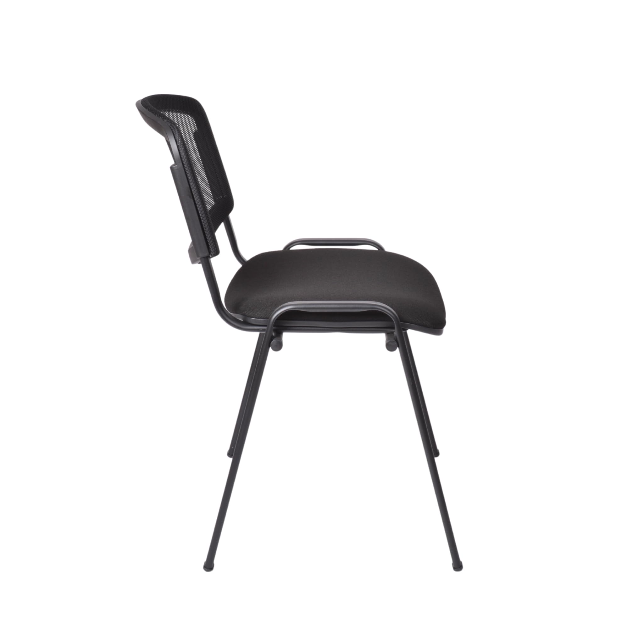 Topsit Chaise Visiteur, Chaise de conférence pour Salle d'attente, empilable, avec Assise rembourée et Dossier en résille Noire, Structure en Acier, pour Reception, Pause…