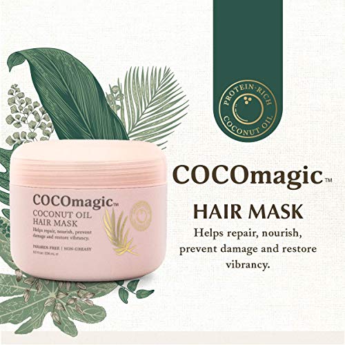 Cocomagic Coconut Oil Hair Mask - Repairs Damage, Prevents Frizz, Restores & Adds Shine | Protein Rich & Extra Hydrating | Paraben Free, Cruelty Free, Made In Usa (8 Oz) #TOP2