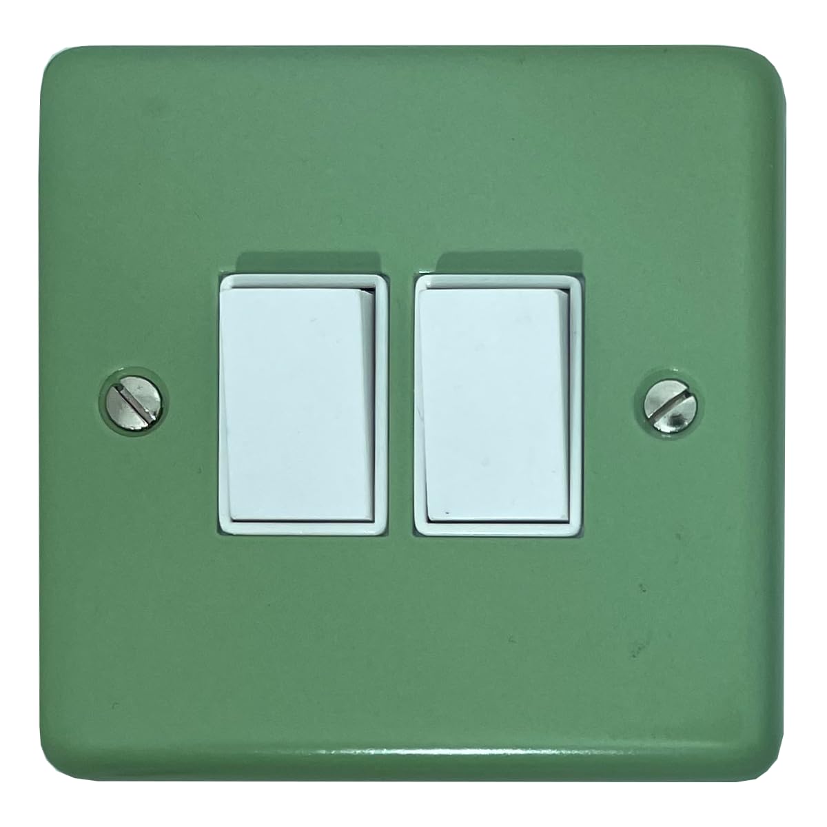 Contour Sage Green Light Switch (2 Gang/White Switches) - CSG2W