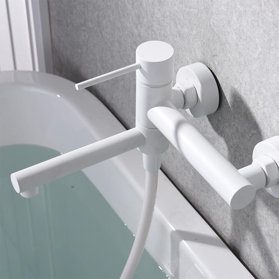 KOES - Grifería de bañera modelo MILOS STICK acabado blanco mate