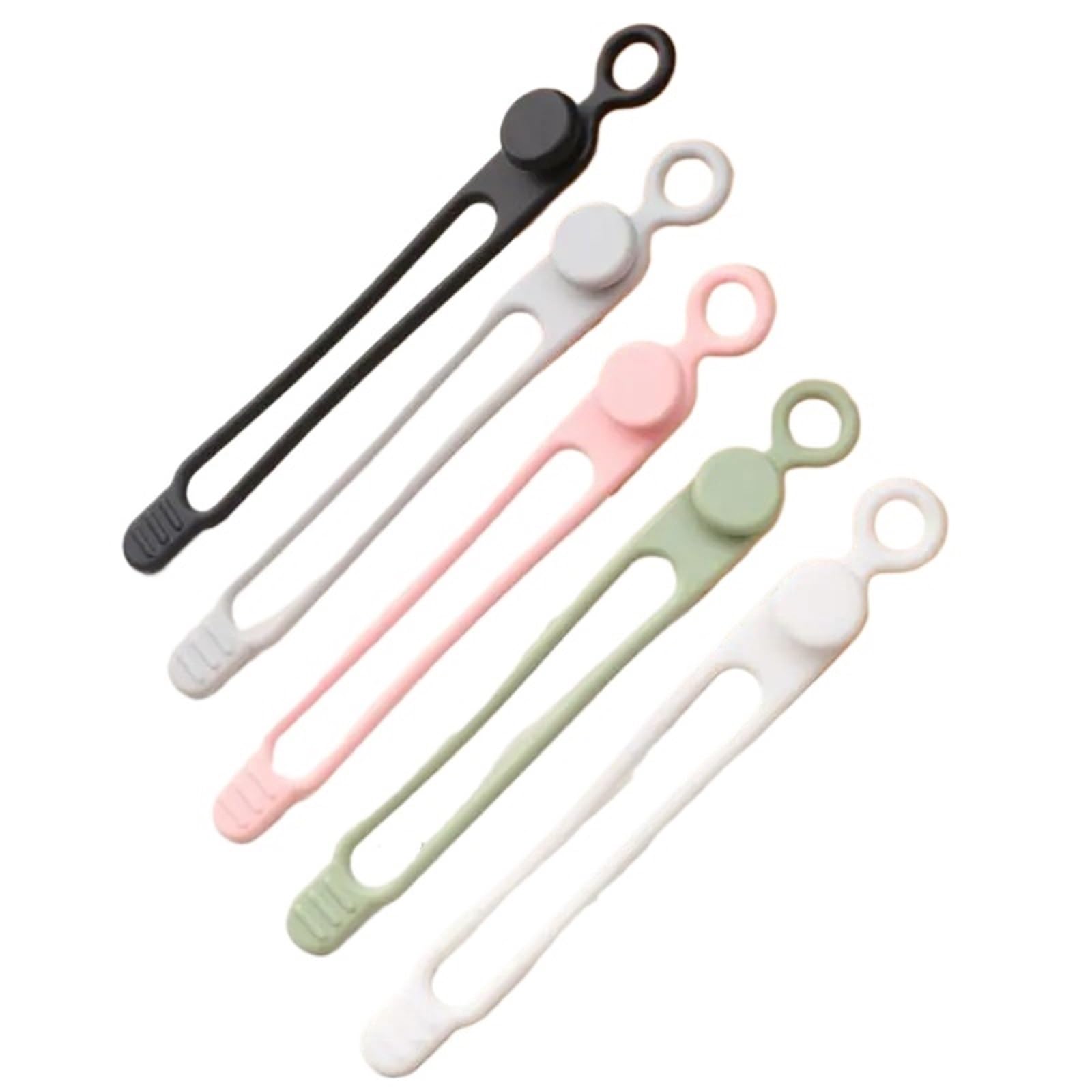self-Locking Cable tie, Cable Management Straps 10/50 Pcs Silicone Reusable Travel Cord Organizer(10pcs)