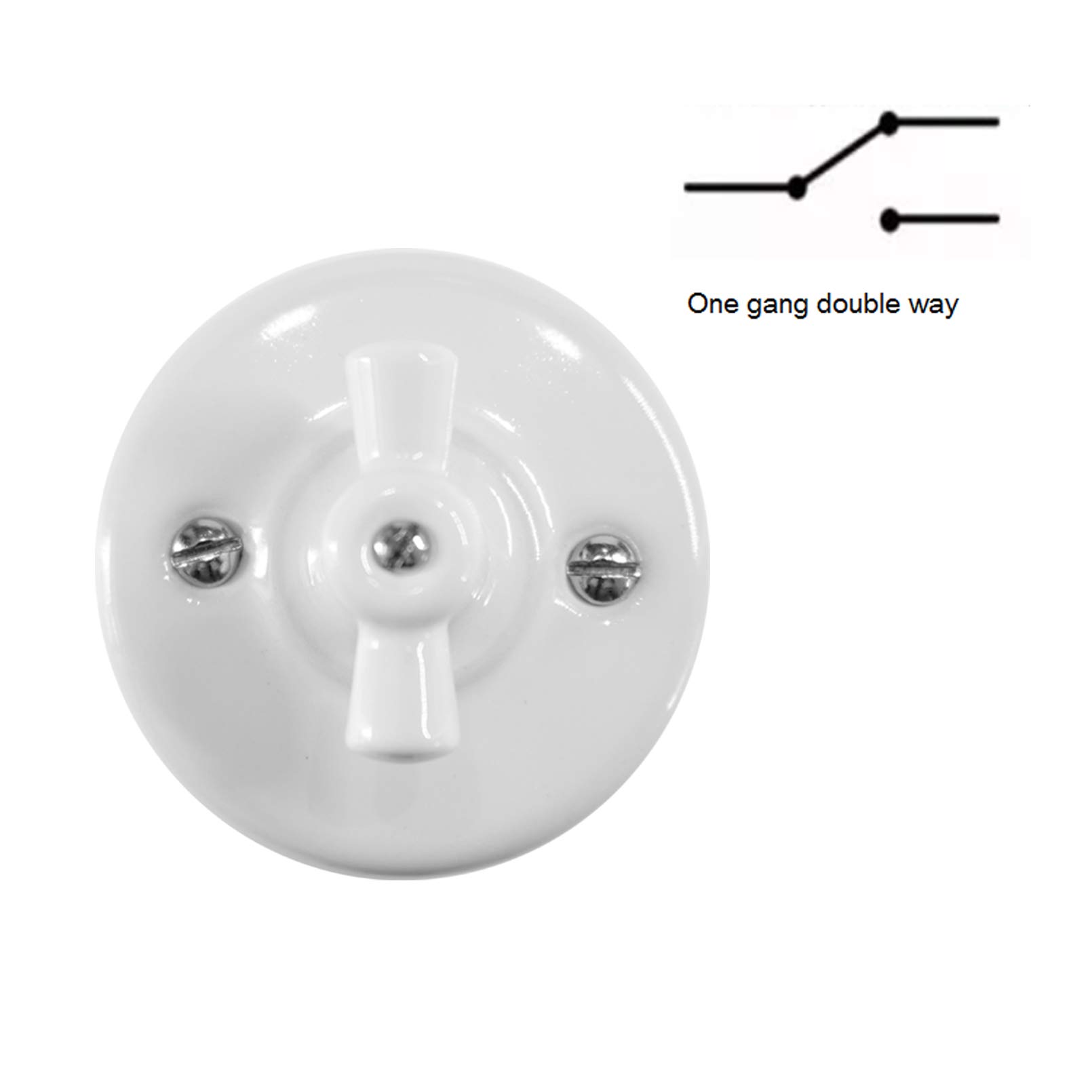 Interruptores de Luz Vintage Retro one gang double way 250V,10A