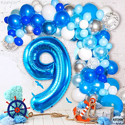 Image of KatchOn Giant Blue Number 9 Balloon - 40 Inch | Foil 9 Birthday Balloon