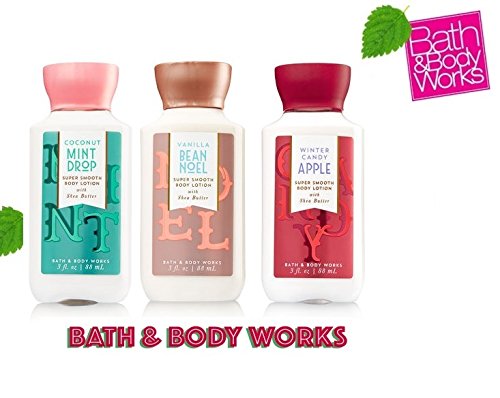 Bath & Body Works Holiday Tradition's Trio 3 oz Travel Lotions Gift Set (Winter Candy Apple, Vanilla Bean Noel & Coconut Mint Drop )