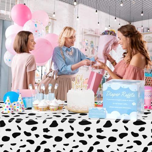 Image of Diaper Raffle Tickets with Card Box, 50 Blue Raffle Tickets and Box for Baby Shower Game, Gender Reveal, Oh Baby Theme Party Decorations