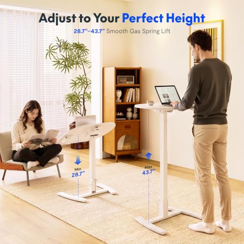 Image of FLEXISPOT Mobile Gas Spring Lift Standing Desk 90 Tilting,Double Folding
