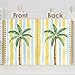 FDHSPAAM Tropical Coconut Palm Tree Beach Spiral Journal Notebook 5.5x8.3in, Blue and Yellow Striped Preppy Beach Journal, Ocean Notebooks for Note Taking, Tropical Botanical Hardcover Notebook