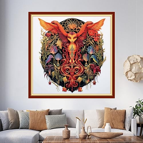Image of Foxhool Beginners Cross Stitch Kits Stamped Full Range of Embroidery Kits for Adults DIY Cross Stitches kit Embroidery Patterns for Needlepoint kit-Magic Holika 17.7x17.7 inch