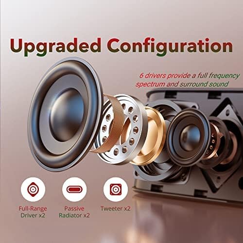 Hsoipn Computer Speakers, Bluetooth PC Speakers Sound Bar, 10W Powerful Mini External Speaker with Wired AUX 3.5mm Jack,TV, Desktop,Smartphone and Tablet, Black