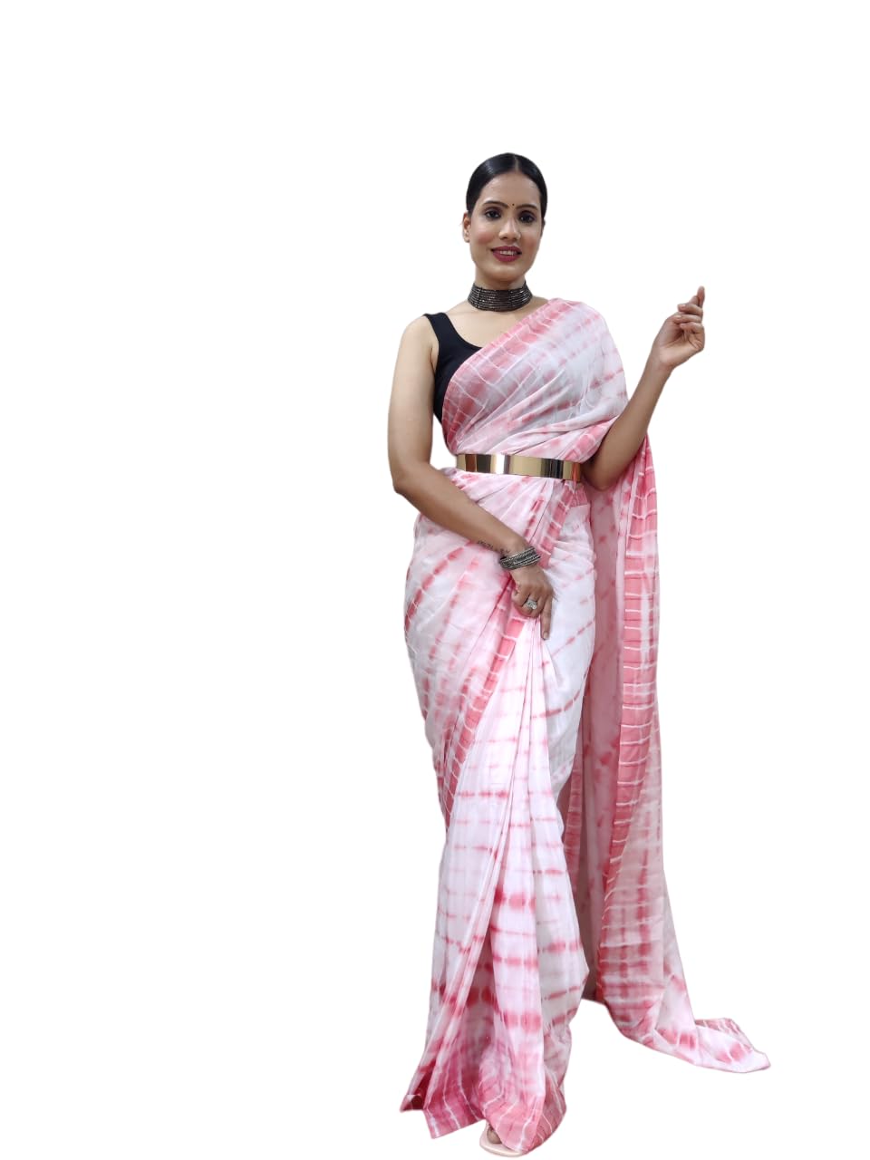 ZAKAR STYLE Shrushti Ready to Wear saree in Heavy Chiffon fabric and All Over Prizam Style Daying with Unstitched Blouse