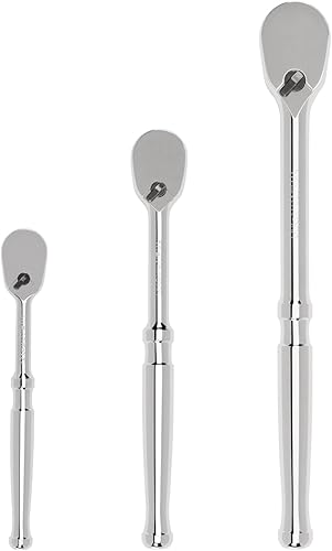 Miniatura 8 de TEKTON SRH91101 - Juego de trinquete de agarre cómodo de liberación rápida de 14, 38, 12 pulgadas (3 piezas)