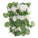 Toddmomy Künstlicher Sichtschutzzaun mit Realistischem Blumen-design Erweiterbarer für Balkon und Garten Wetterfeste Dekoration für Terrasse und Innenhof Pflegeleicht und Langlebig Weiß